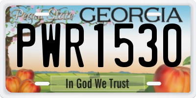 GA license plate PWR1530