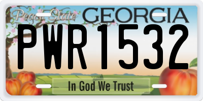 GA license plate PWR1532