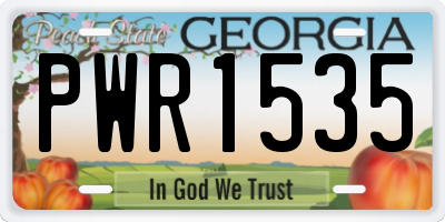 GA license plate PWR1535