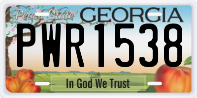 GA license plate PWR1538