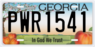GA license plate PWR1541