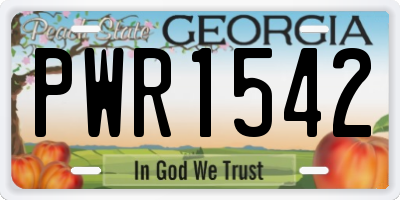 GA license plate PWR1542