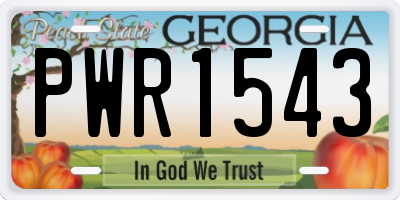 GA license plate PWR1543