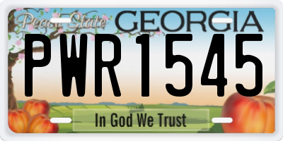 GA license plate PWR1545