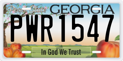 GA license plate PWR1547
