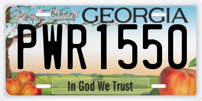 GA license plate PWR1550