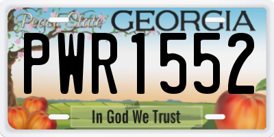 GA license plate PWR1552