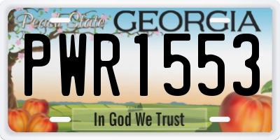 GA license plate PWR1553