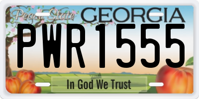 GA license plate PWR1555