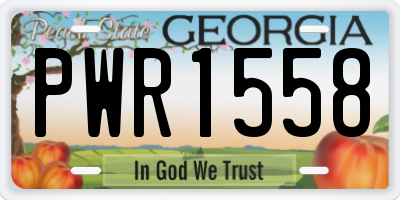 GA license plate PWR1558