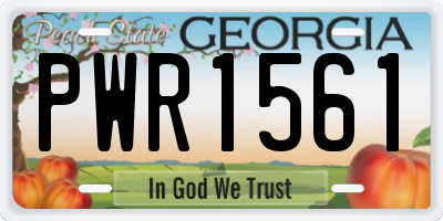 GA license plate PWR1561