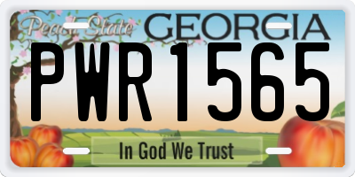 GA license plate PWR1565