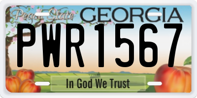 GA license plate PWR1567