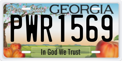 GA license plate PWR1569