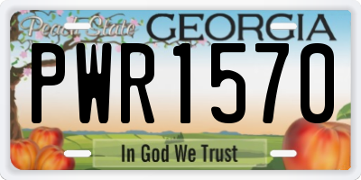 GA license plate PWR1570