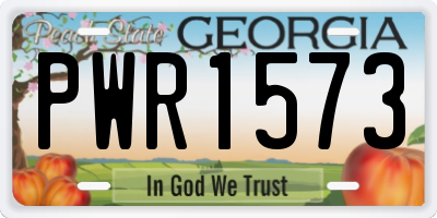 GA license plate PWR1573