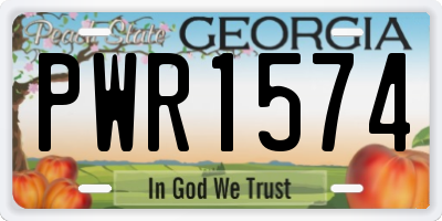 GA license plate PWR1574