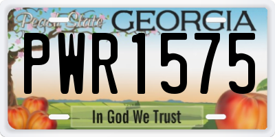 GA license plate PWR1575