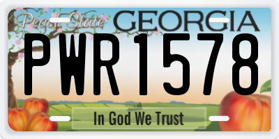 GA license plate PWR1578