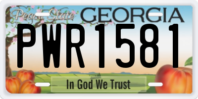 GA license plate PWR1581