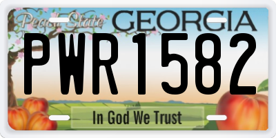 GA license plate PWR1582