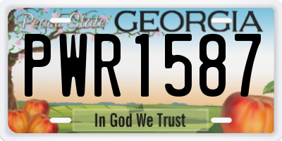 GA license plate PWR1587