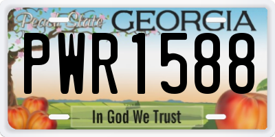GA license plate PWR1588