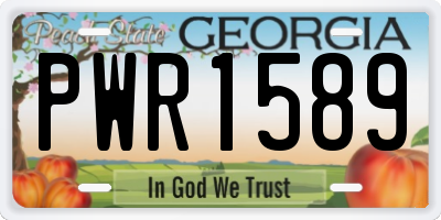 GA license plate PWR1589
