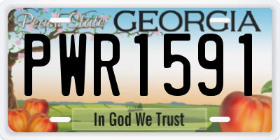 GA license plate PWR1591