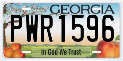 GA license plate PWR1596