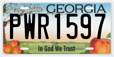 GA license plate PWR1597