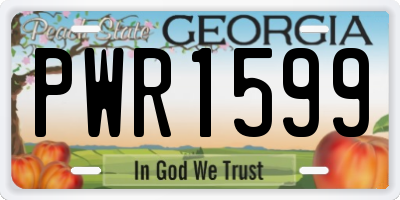 GA license plate PWR1599