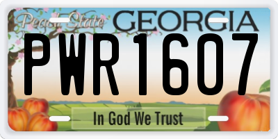 GA license plate PWR1607