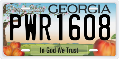 GA license plate PWR1608