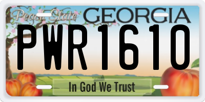GA license plate PWR1610