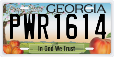 GA license plate PWR1614