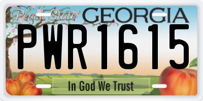 GA license plate PWR1615