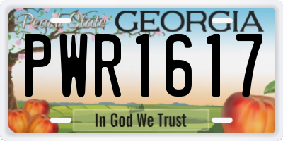GA license plate PWR1617