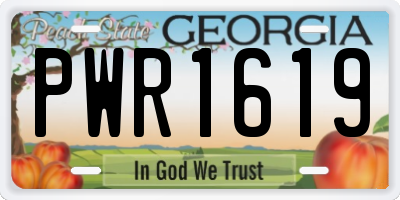 GA license plate PWR1619
