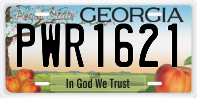 GA license plate PWR1621