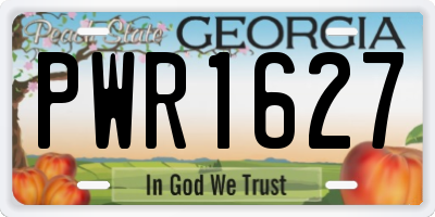 GA license plate PWR1627