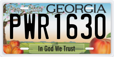 GA license plate PWR1630