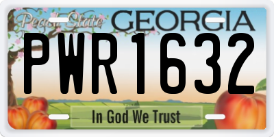 GA license plate PWR1632