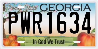 GA license plate PWR1634
