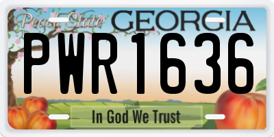GA license plate PWR1636