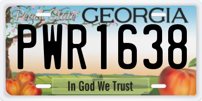 GA license plate PWR1638