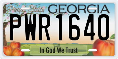 GA license plate PWR1640