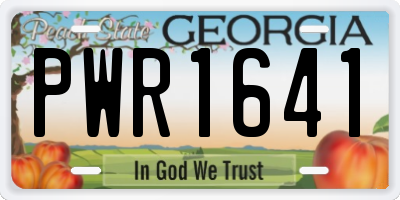 GA license plate PWR1641