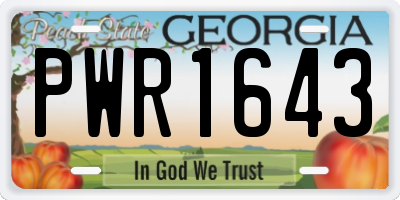 GA license plate PWR1643
