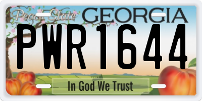 GA license plate PWR1644